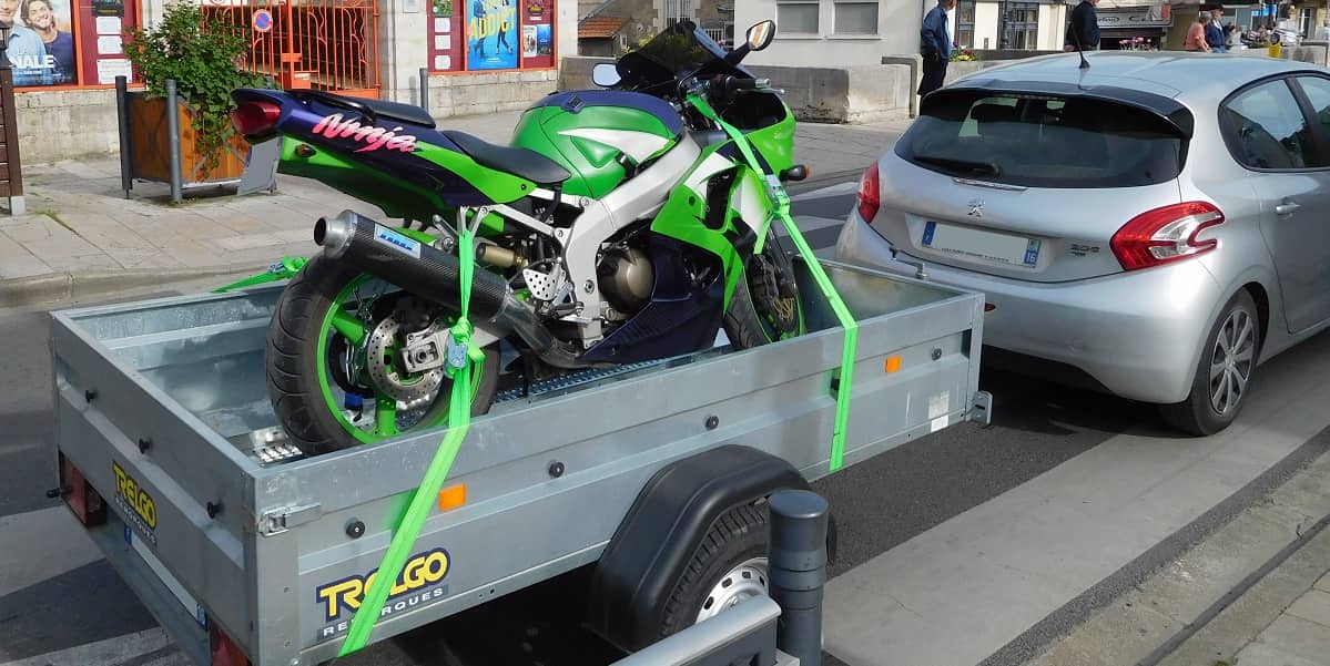 motorbike on trailer