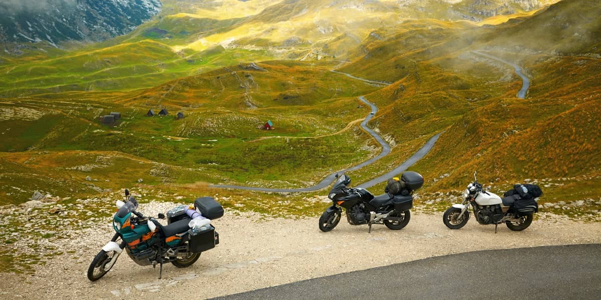 motorbikes on mountain pass