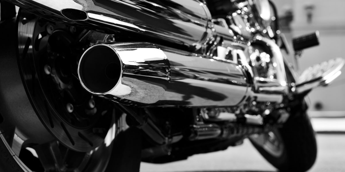 motorcycle exhaust closeup