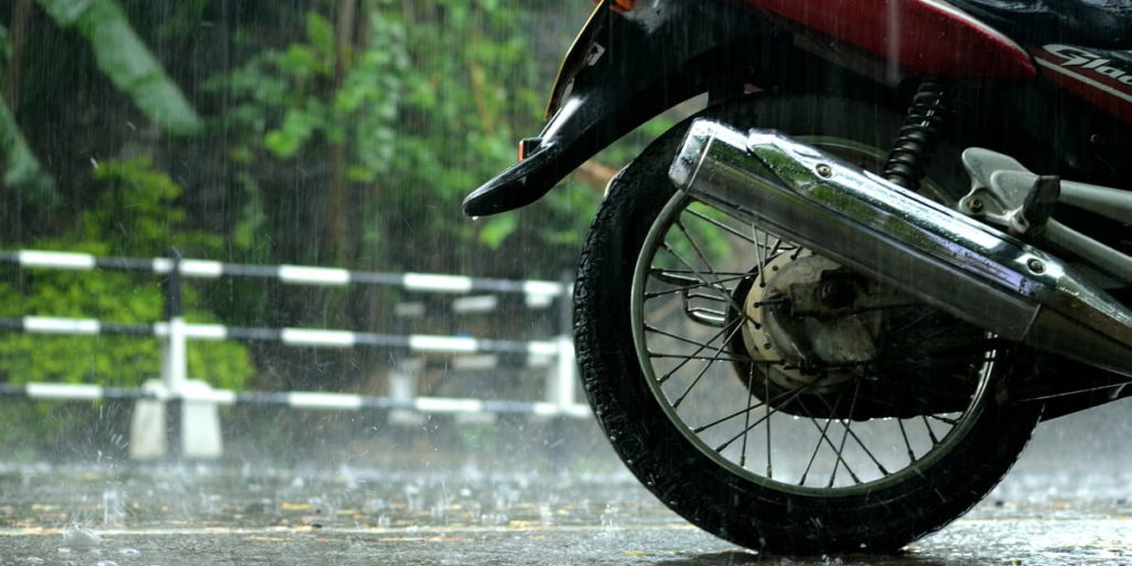 motorcycle in rain