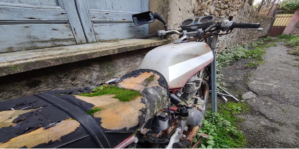 very old and dirty motorcycle