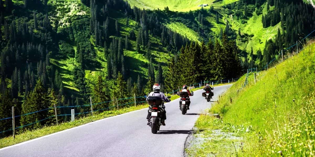 Group of travelling bikers