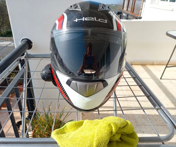 Clean a Motorcycle Helmet Visor - 3