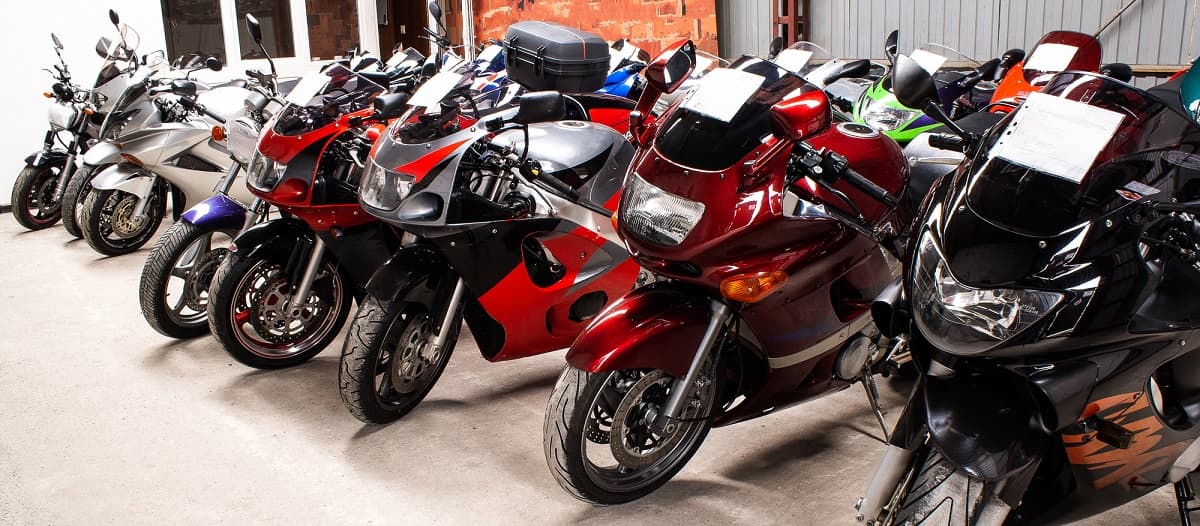 motorbikes in showroom