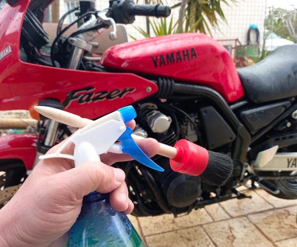 motorcycle cleaner and brush