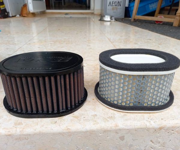 old and new air filters