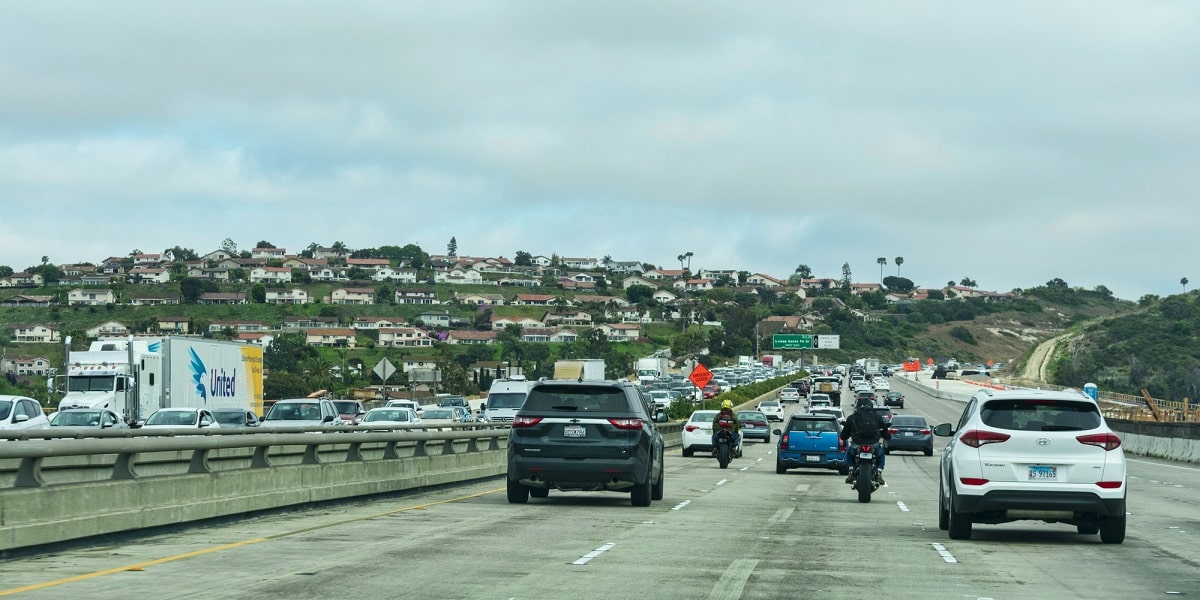 motorcycle lane splitting on highway